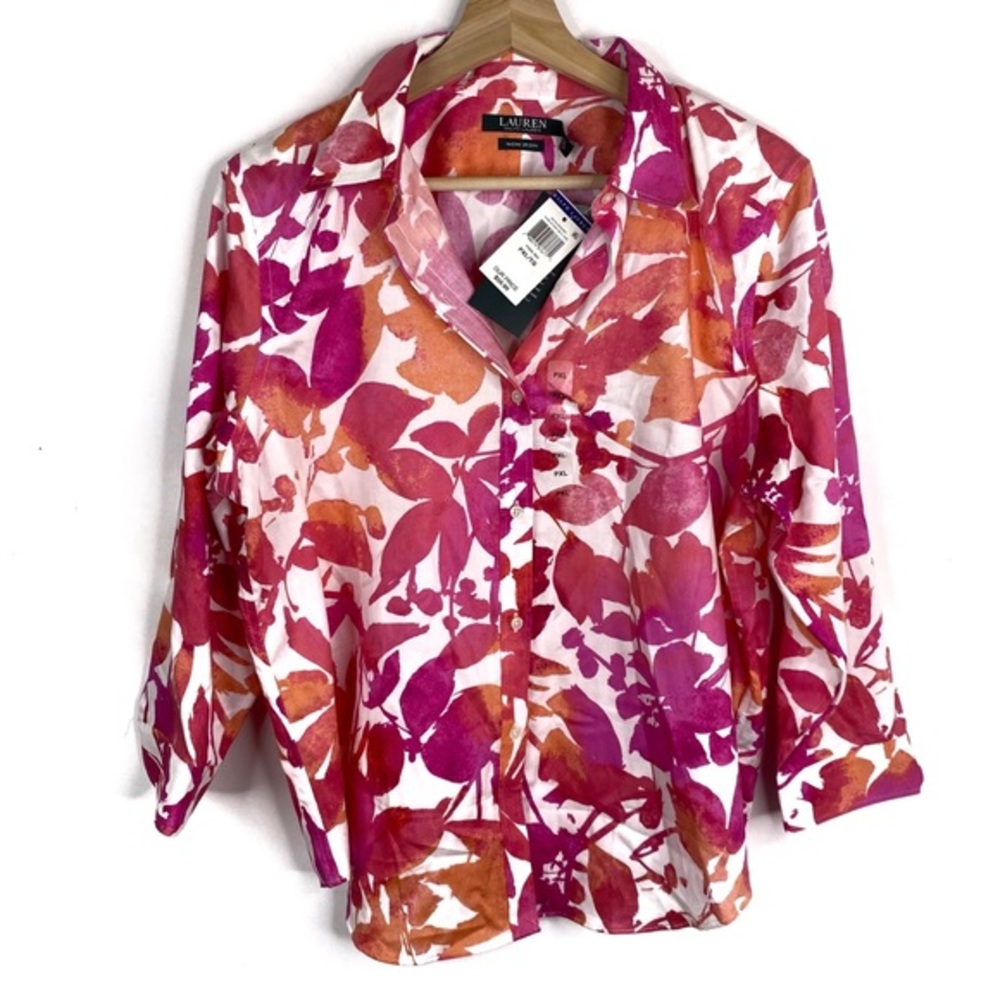 Lauren Ralph Lauren Floral Petite Button Down
